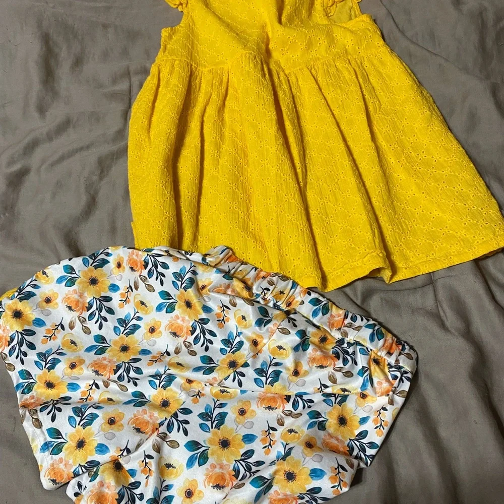 Yellow Floral Kids‎ Matching Set